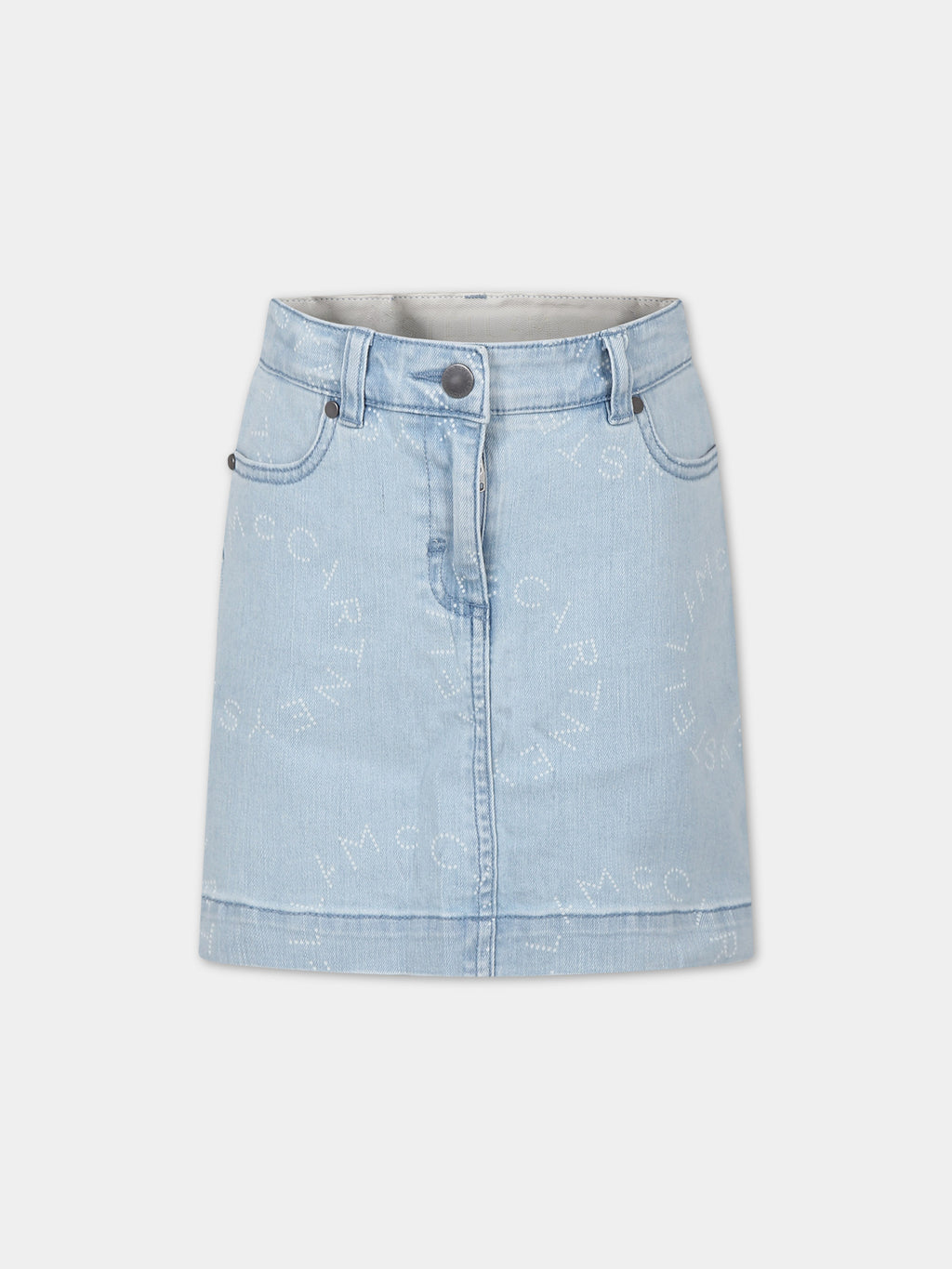 Denim skirt for girl with logo